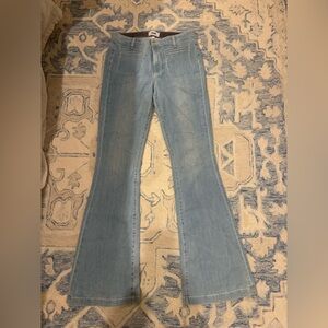 Paige Light Wash Women's Flare Jeans - Blue